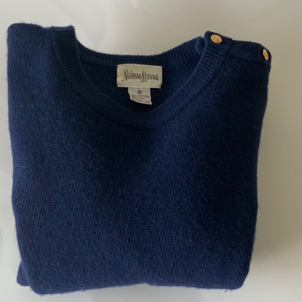 Navy long sleeve cashmere sweater